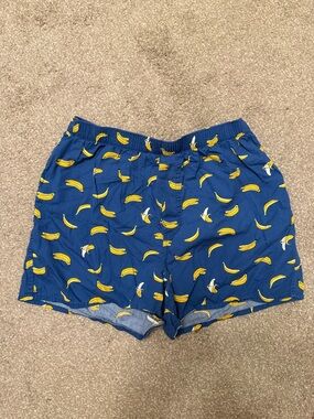 Old Navy Blue Boxer Shorts with Yellow Banana Print